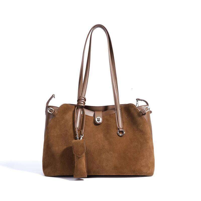 Niche Design Frosted Genuine Leather Shoulder Bags Large Capacity Female Girls Commuter Handbags Elegant Tote Purses 251025