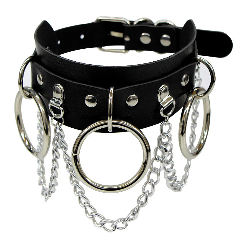 Sexy Harajuku PU Leather Chain Heart Pendant Necklaces Women Men Punk Neck Gothic Black Pink Choker Necklace Cool Collar 251023
