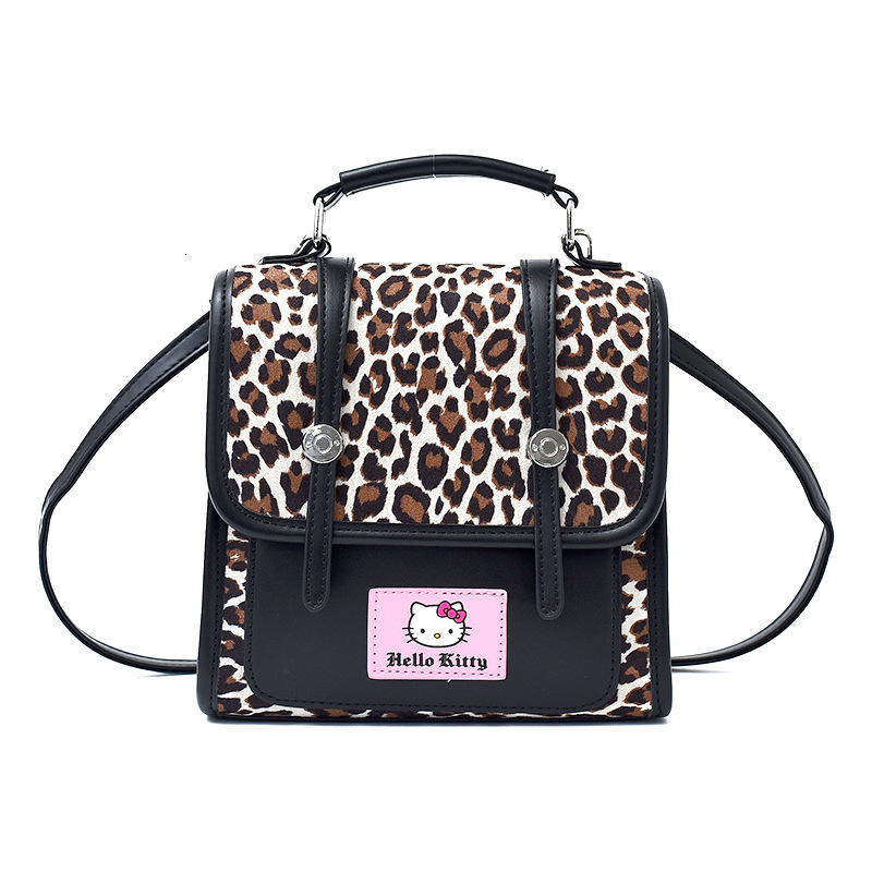 American Retro Leopard Print Backpack for Women Autumn and Winter New Fashion Versatile Niche Girly College Style Small Backpack