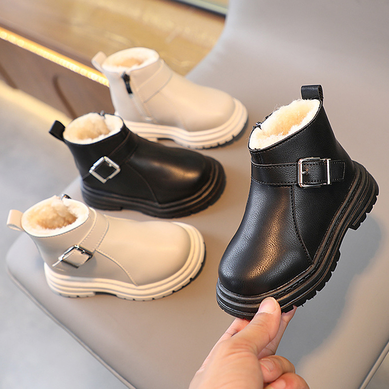 Kids Short Boots Girls Pu Leather Children Boots Kidszworld Fashion Toddler Boots Girl Winter Shoes Size 21 - 30 C1163