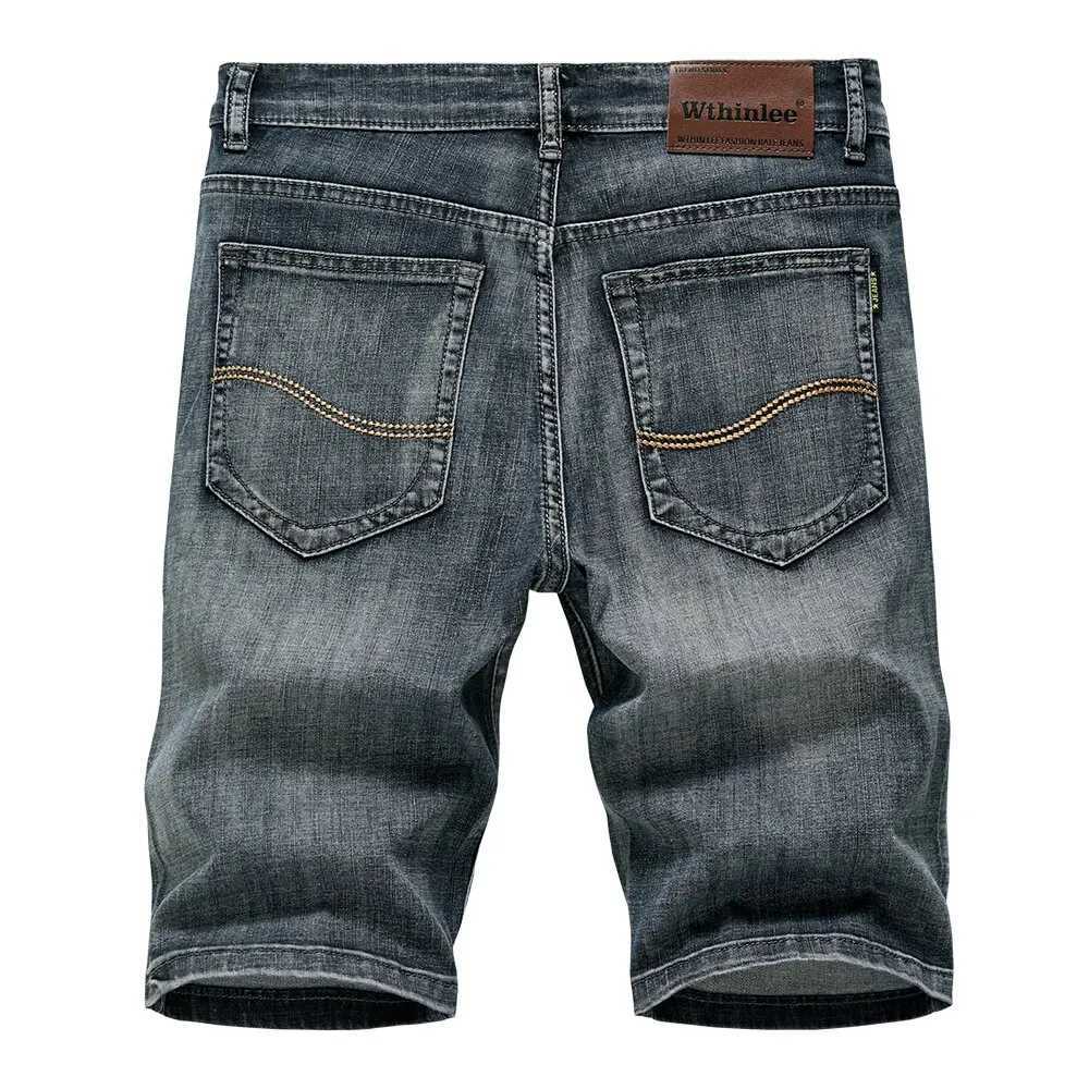 2023 Summer Shorts Jeans Men Denim Pants Stretch Dark Blue Fashion Design Mens Jeans Slim Straight Male Short Jeans HombreXJ251025