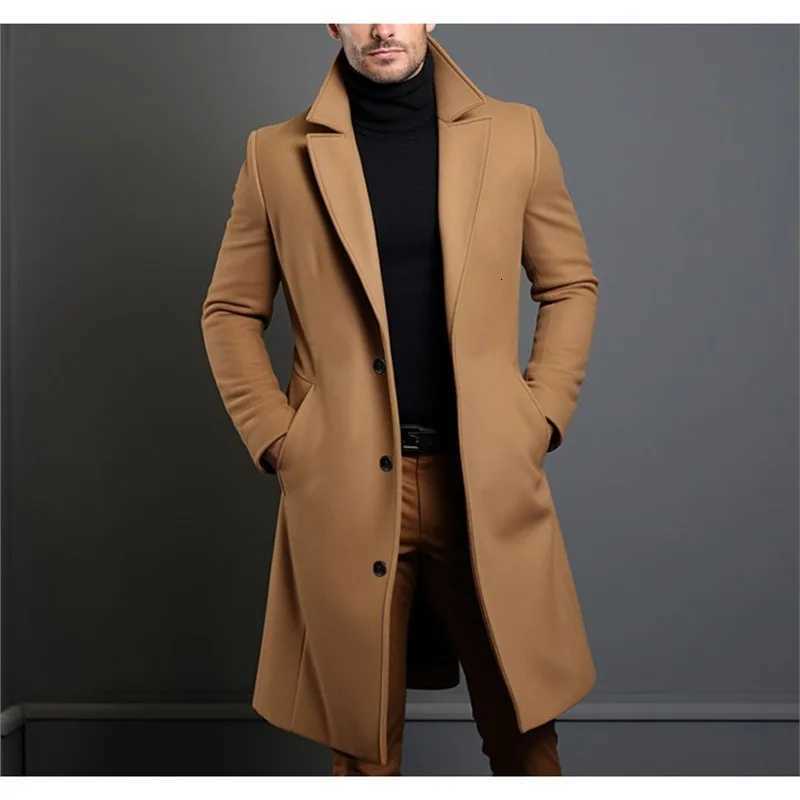 2025 NEW Mens Wool Blended Coat Multi color Slim fit Medium length Casual Lightweight CoatT251025
