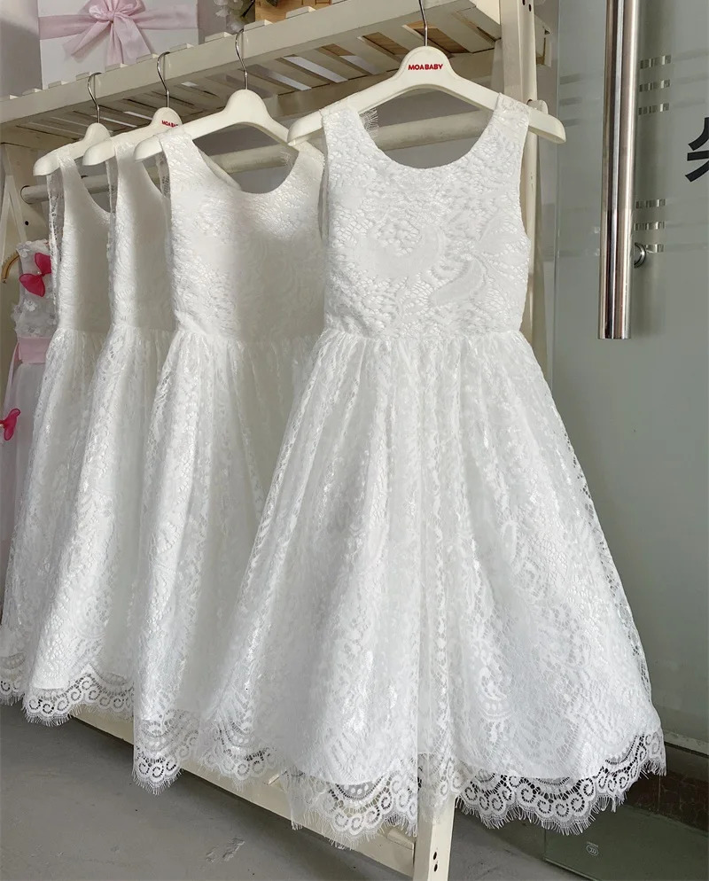 Girls Fashion Open Back Princess Dress 312 Years Old Mesh Lace Long Dress Birthday Wedding Flower Girl Performance Clothing 251023