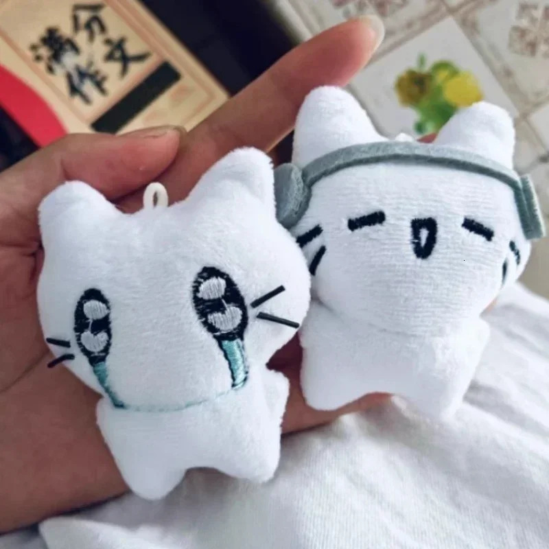 Cute Headphones Kitten Keychain Women Men Mini Crying Cat Couple Keyring Cartoon Soft Charms Bag Pendant Fashion Decoration Gift 251021