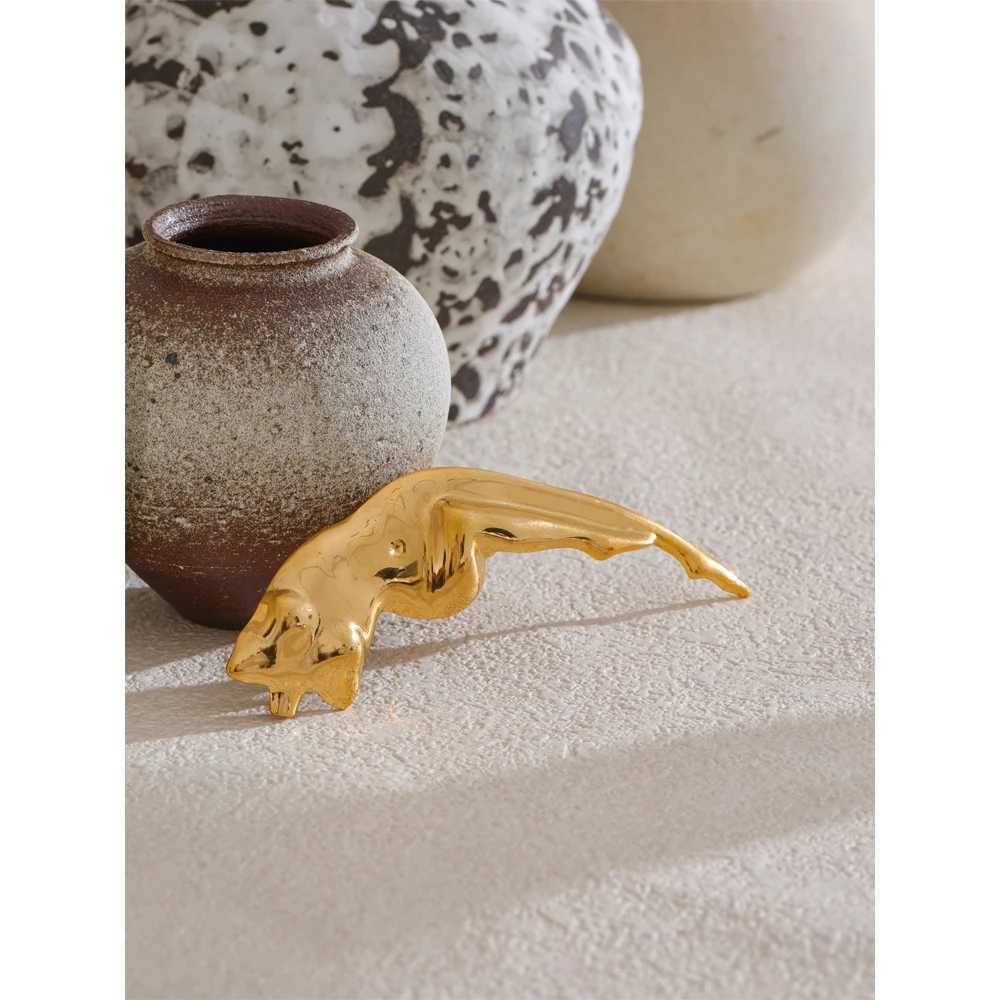 Yhpup Abstract Lady Body Fashion Personality Brooch Pin for Women Stainless Steel 18K PVD Plated Unique Jewelry Accessories J251115