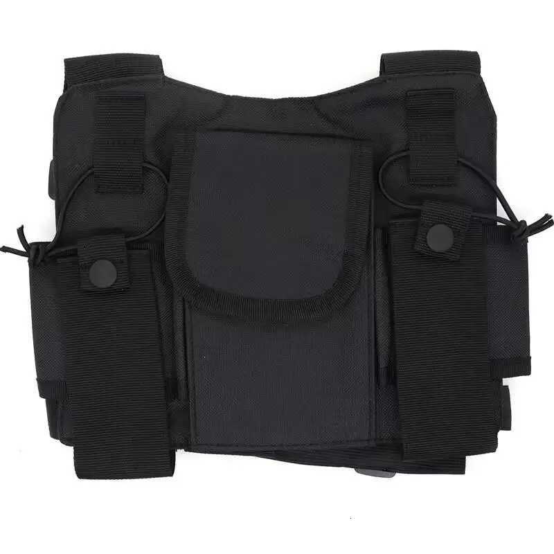 Chest Rig Bag Multiket Universal Radio Chest Harn Bag Vest Chest Bag with Front Pouches Zipper Bag for Walkie Talkies Y251022