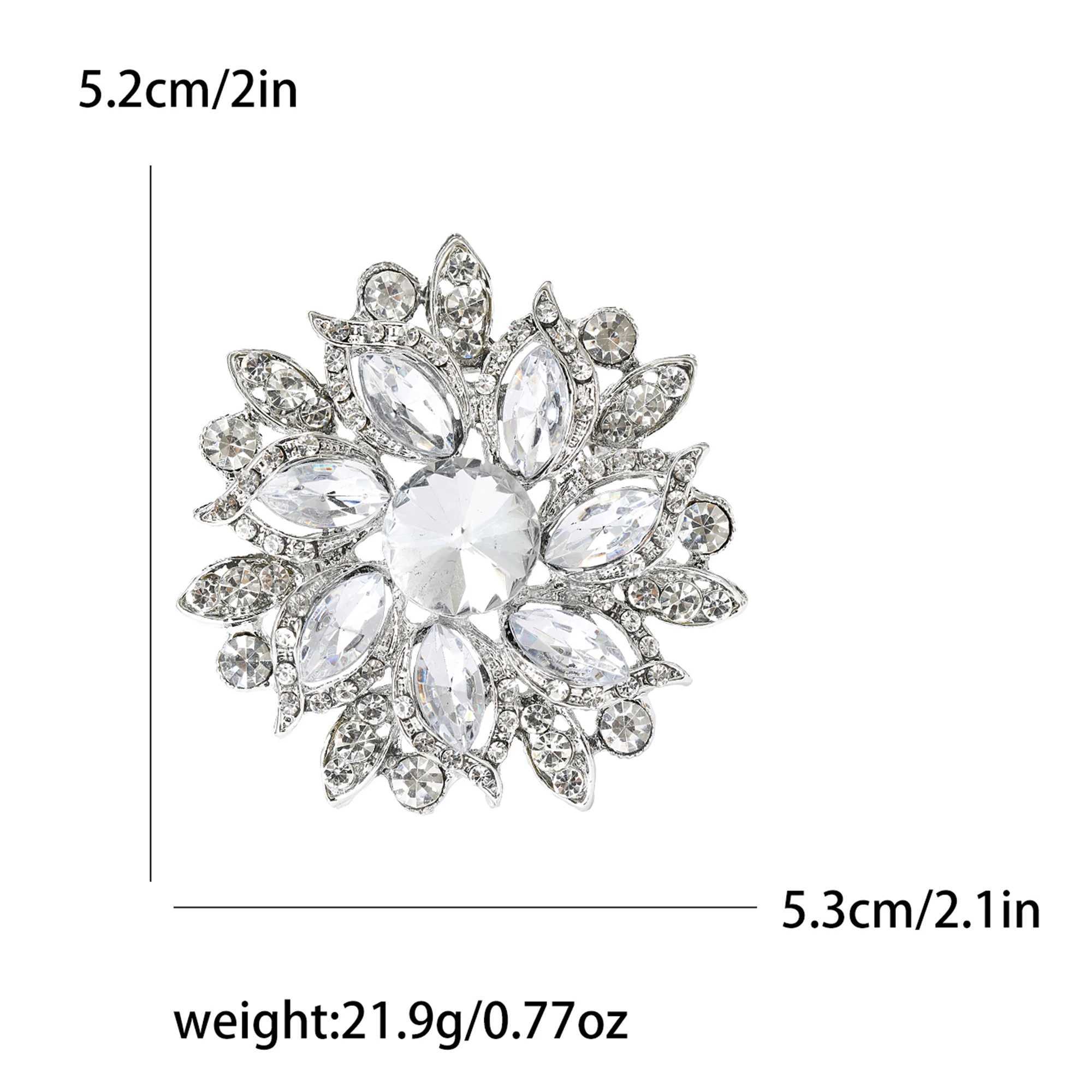 Stylish Rhinestone Flower Brooches for Women Creative Crystal Glass Pins Event Funny Luxury Gifts New Year Friends Decoration J251115