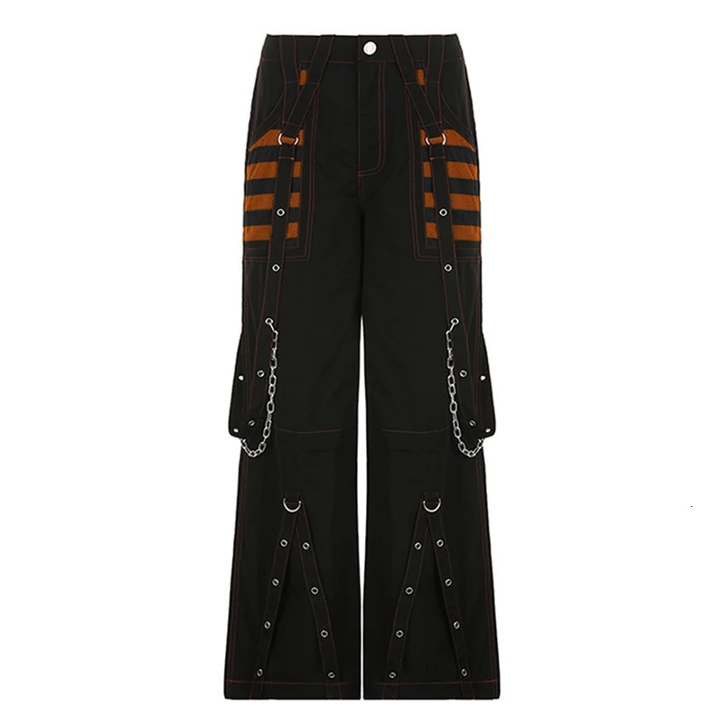 Punk Style Y2k Wid Leg Denim Pants Egirl Gothic Loose Trousers Cyber Grunge Cargo Pants Harajuku High Waist Baggy Jeans Women 251023