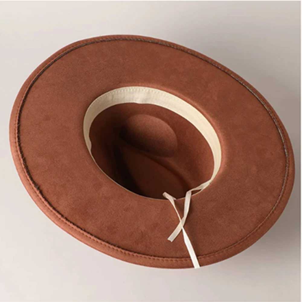 Colorful Suede 95cm Wide brimmed Womens Hat Mens Church Jazz Hat Fedoras Cowboy Hat Panama Hat L251024