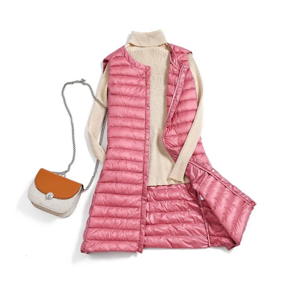 New 2023 Ultra Light Coats Casual Slim Long Duck Down Vests High Quality Women Winter Jackets Female Warm Waistcoat dongdumaoyi