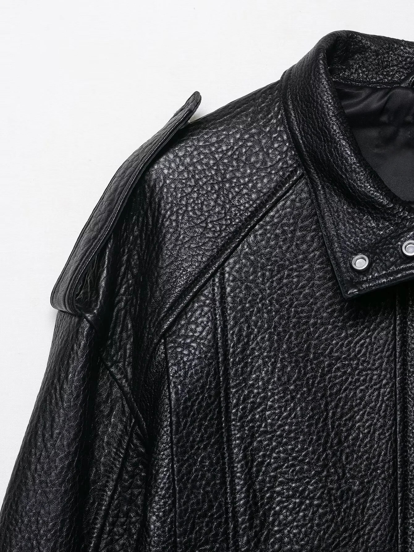 Autumn Womens Casual Fashion Versatile Loose Stand Collar Leather Pilot Jacket Leather Jacket Coat 251023
