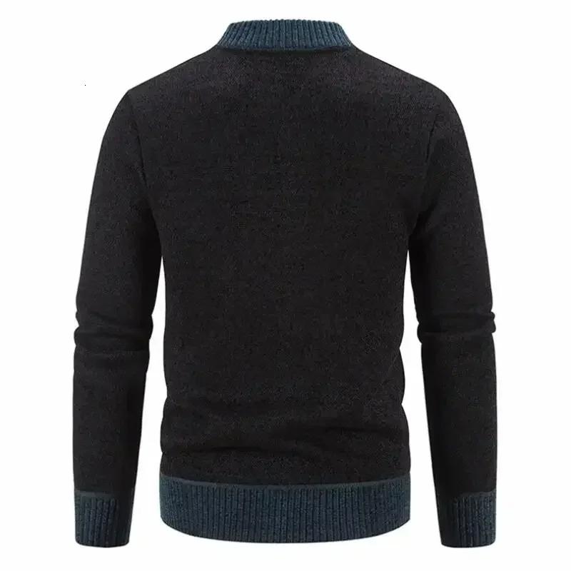 Mens Cardigan Sweater Autumn Winter Thick Warm Zipper Slim Fit Knitted Jacket Male Fleece Sweater Coat Jacket Men Clothing 251020