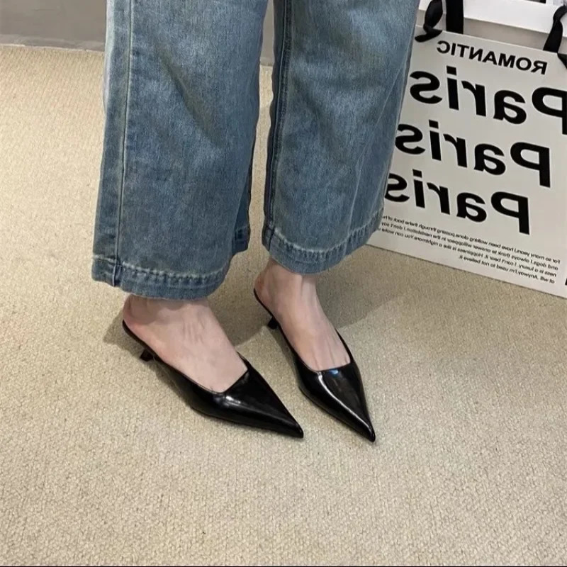 Pointed Toe Mules Fashion Leopard Print Women Slippers Casual Womens Shoes Women Low Heels Elegant Ladies Outdoor Slide 251023