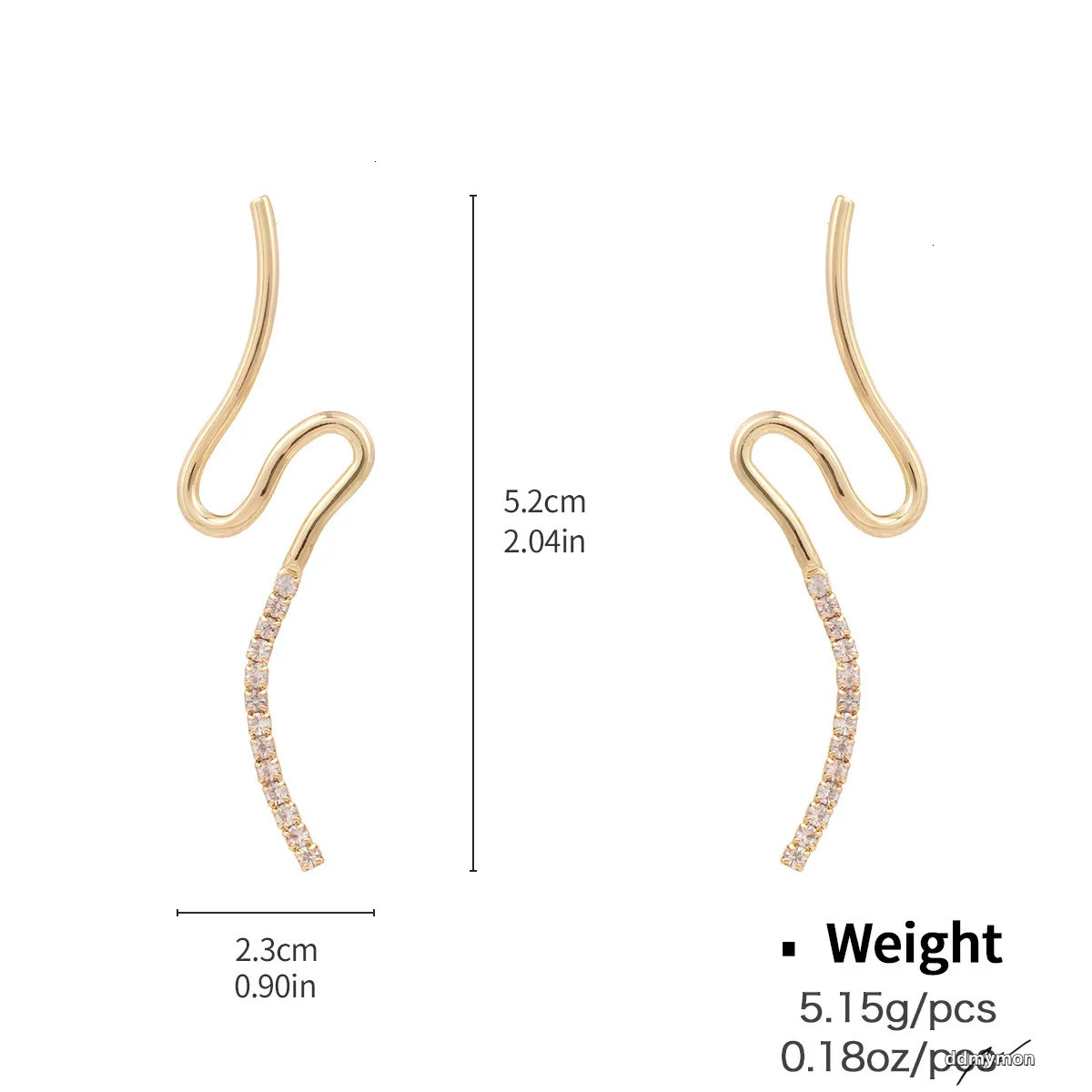 Stylish Hoop Earrings: European & American Design, Geometric Copper Earrings With Zircon Inlay Ddmymon