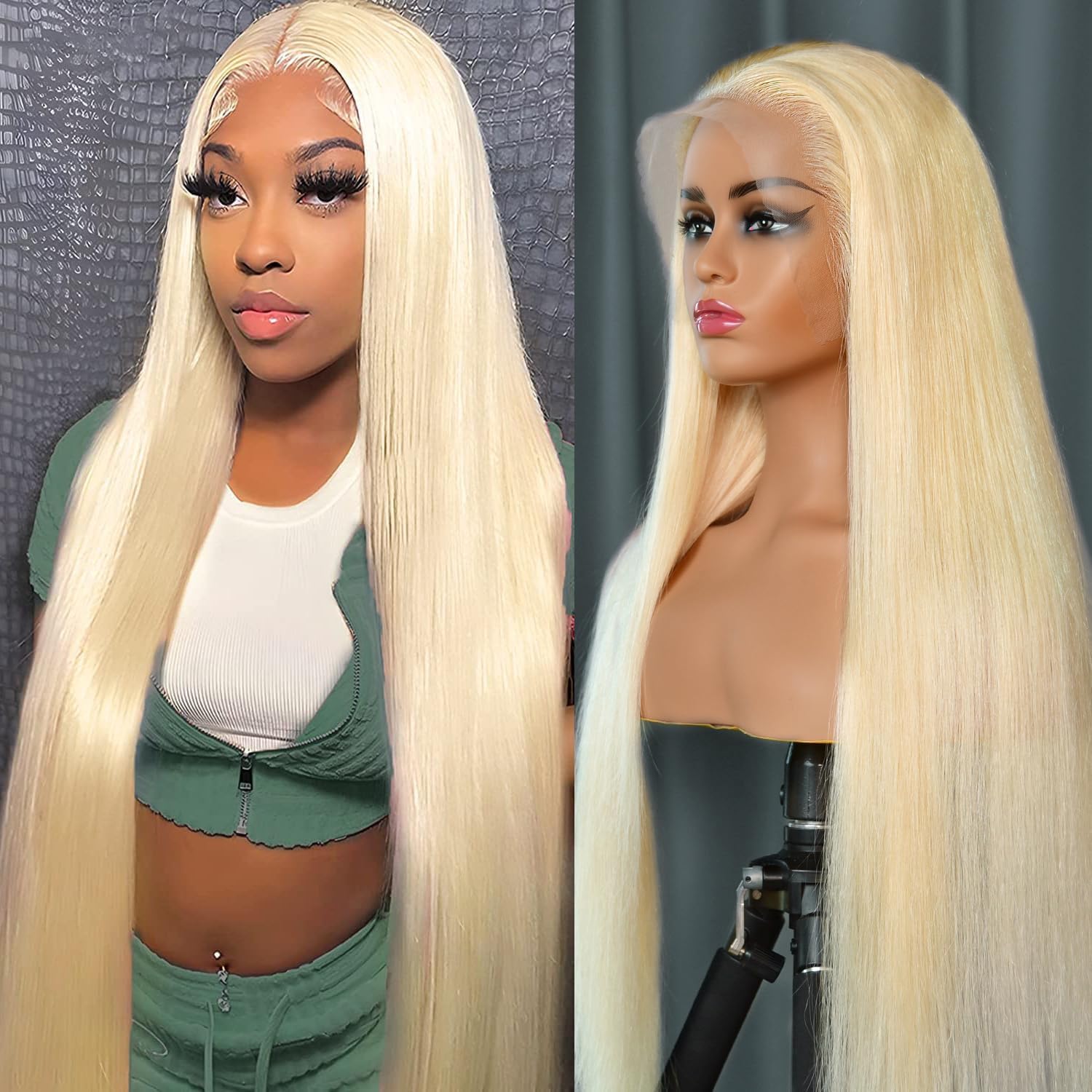 613 Blonde T Part Wig 13x6x1 Lace Front Human Hair Pre Plucked Straight Body Wave Lace Front Wigs for Women