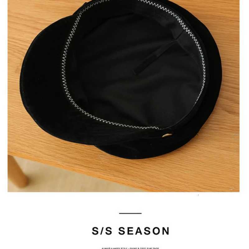 Vintage Navy Style Autumn and Winter Hat HighEnd Suede Flat Top Newsboy C Versatile Painter Hat for Wen Y251025