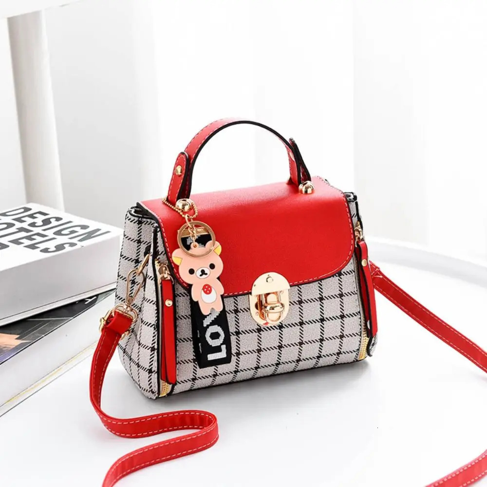 Fashion Plaid Pattern Handbag Womens Buckle Flap Shoulder Bag Purse Ladies PU Leather Crossbody 251018