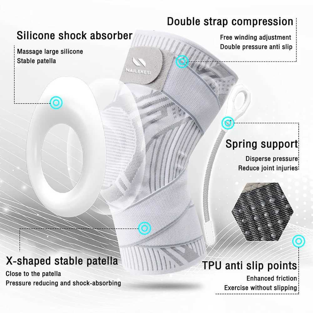 1PC Knee Support Braces Strap Elastic Sport Bandage Compression Protector Pad Relieves Gym Fitness KneePads Injuries Volleyball Y251024