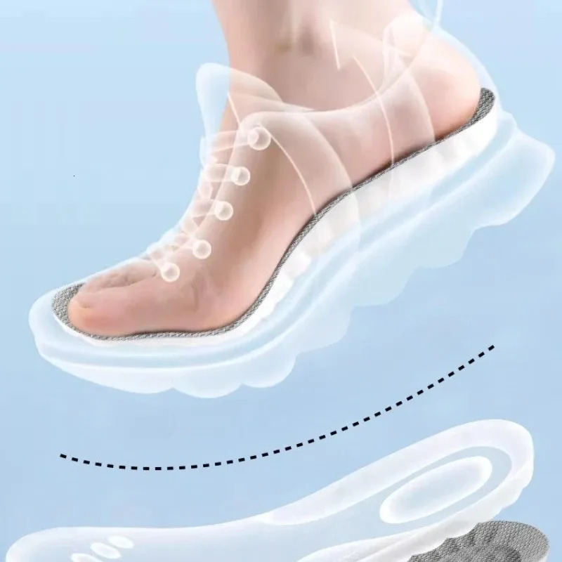 1Pair 4D Cloud Technology High Elasticity Sports Deodorant Insoles for Shoes PU Sole Breathe for Feet Men Running Insole251020