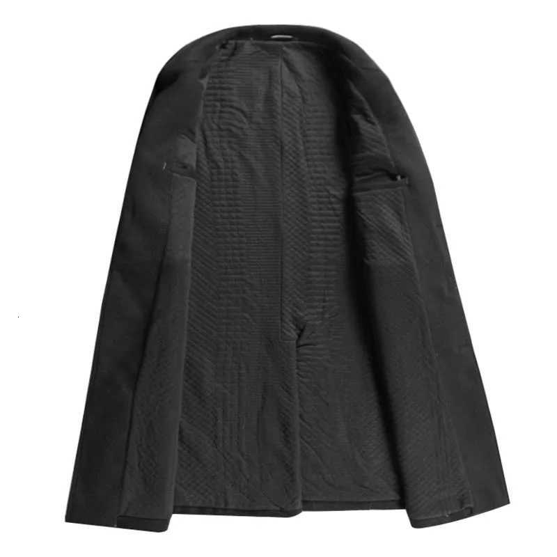 Mens Solid Color Simple Basic Casual Trendy Elegant Turndown Collar Singlebreasted Wool Coats Male New Fashion Jacket ClothesT251025