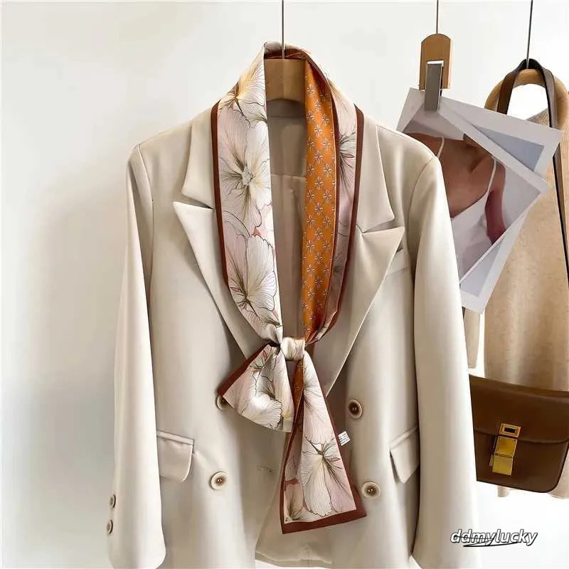 Elegant Oblong Silk Feel - Versatile Hair Accessory, Lightweight Neck Scarf For Women, Fashionable Bag Ribbon Ddmylucky