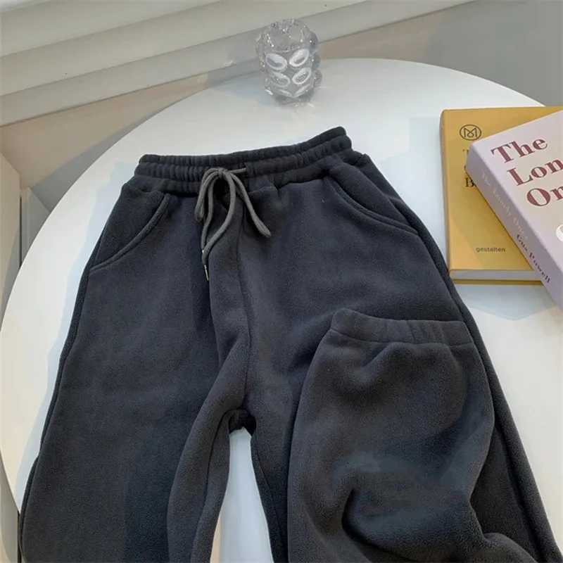 Fashion Polar Fleece Harem Pants Women Y2K Korean High Waist Thick Warm Sweatpants Female Streetwear Fleece Jogging TrousersT251025