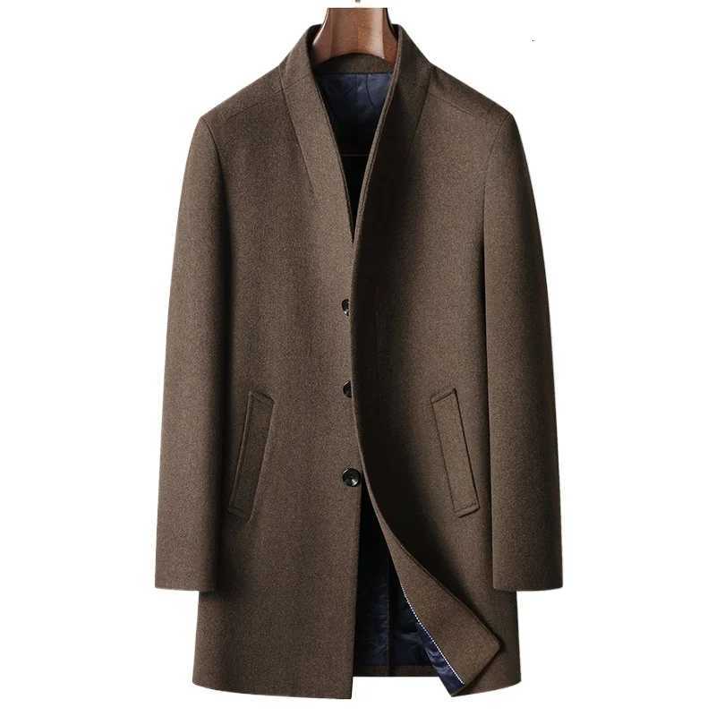 New Winter Men Stand Collar Business Trench Coats Casual Long Jackets Male Cashmere Overcoats Man Woolen Blends Coats Size 6XLT251025