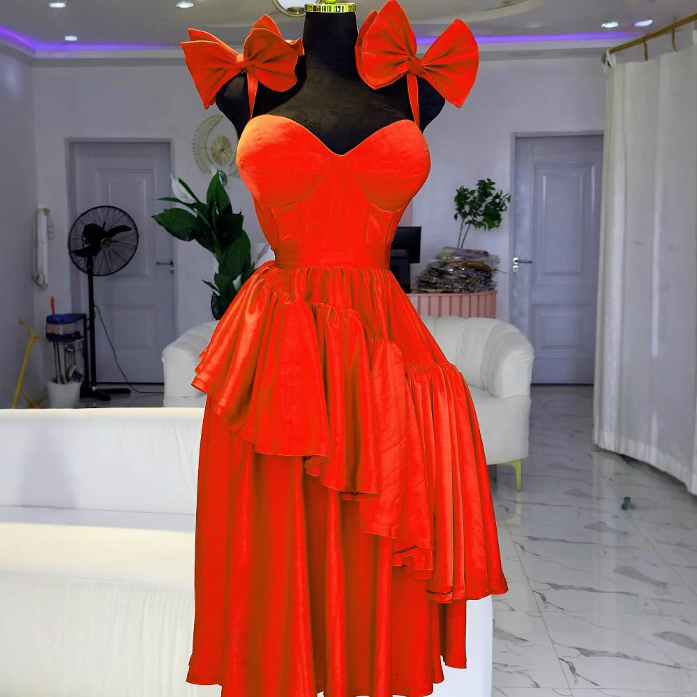 Designer's fashionable new waist tied bow sexy dress African women's clothing