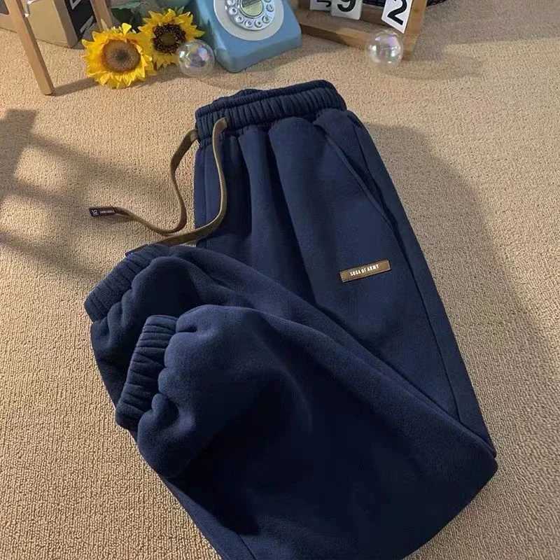 Fleece Sweatpants Women Winter Warm Casual Harem Pants Korean Fashion All Match Loose Thick Warm Trousers Female Autumn NewT251025