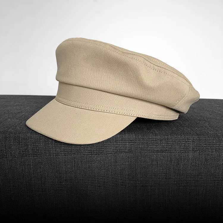 2025 Mens Nautical Peaked C Vintage Flat Top Beret Military Style Breathable Cotton Summer Boating Hat Anchor Pah Y251025
