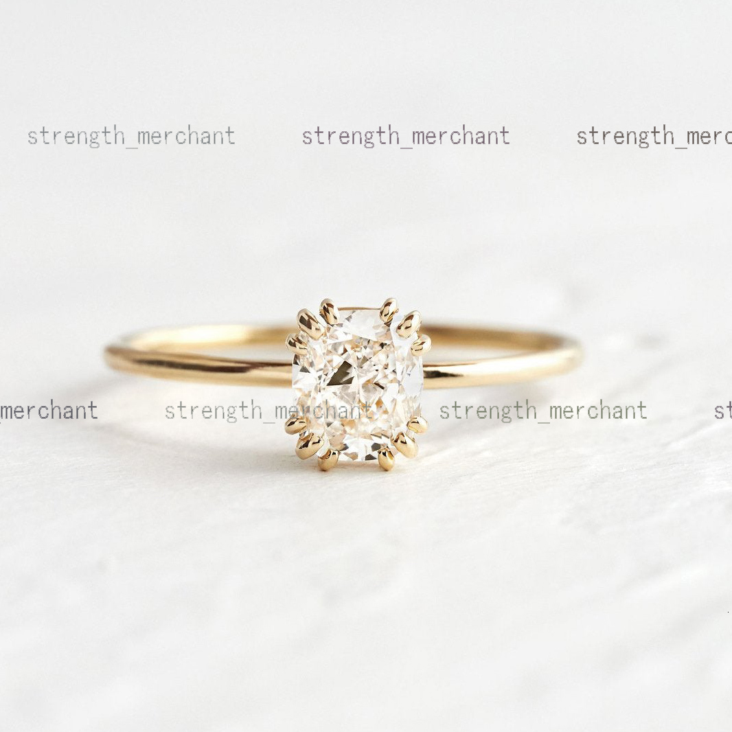 Custom Fashion Women Promise Engagement Jewelry 18K Yellow Gold Plated Sterling Silver Cubic Zircon Real Diamond Crystal Rings