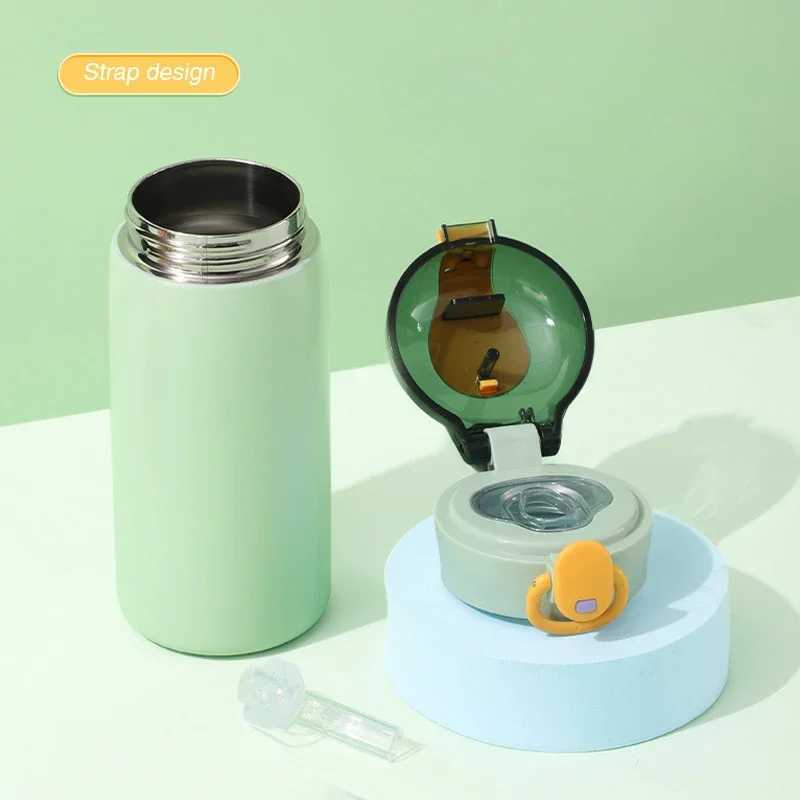 Portable Kids Thermos Mug With Straw Stainless Steel Cartoon Vacuum Flasks Children Cute Thermal Water Bottle Tumbler Thermocup J251025