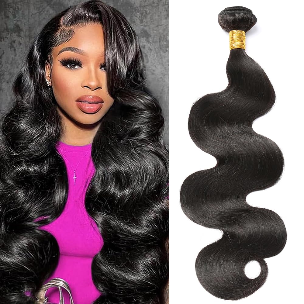 Human Hair Bundles 8-32 Inch Body Wave 100% Unprocessed Virgin Hair 1 Bundles Human Hair Extensions Quick Weave Natural Black