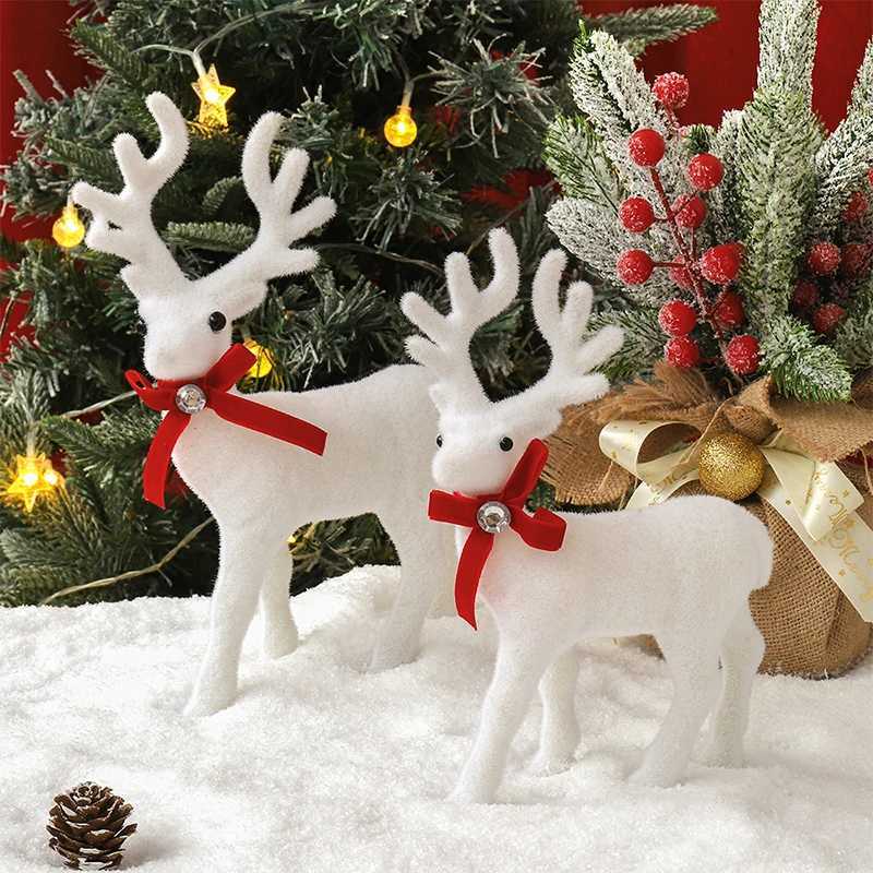 101315CM White Elk Christmas Decoration Plush Reindeer for Christmas Tree Ornaments Decor 2025 Navidad Home Decor New Year C251024