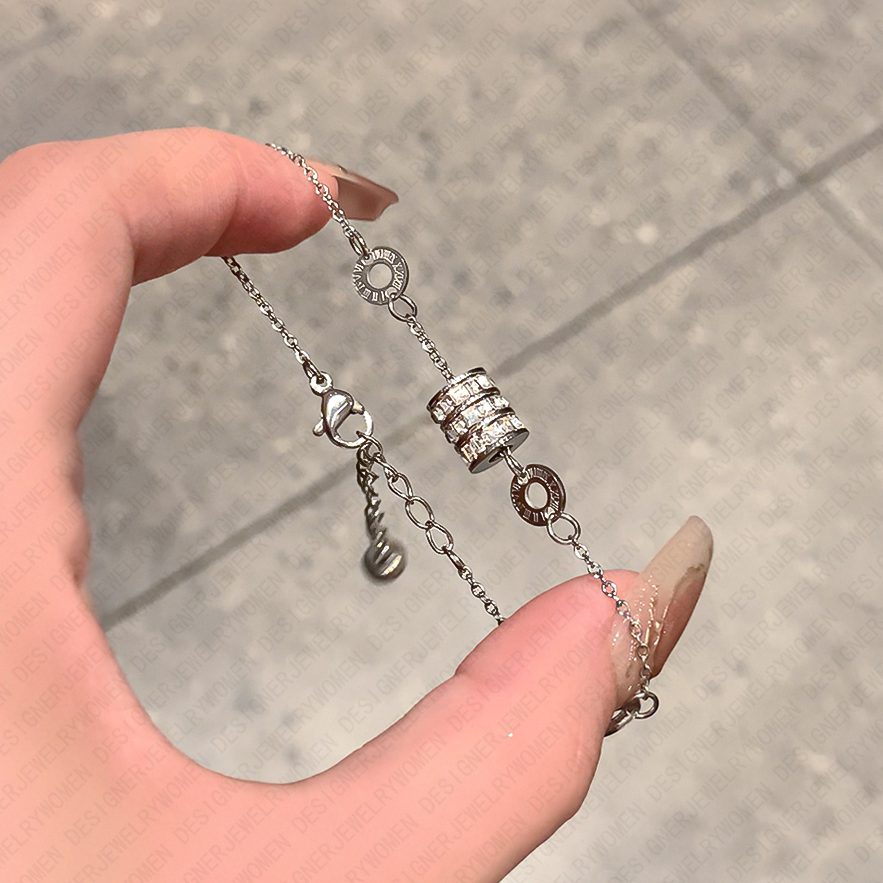 Designer Bracelet for Women Vintage Roman Numeral Bracelets Zirconia Bangle Silver Gold Rose Gold Bangles Luxury Jewlery Designer for Women Elegant Gi