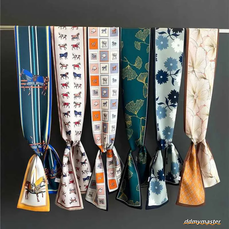 Elegant Oblong Silk Feel - Versatile Hair Accessory, Lightweight Neck Scarf For Women, Fashionable Bag Ribbon Ddmymaster