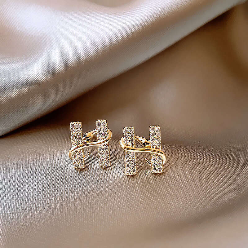 Earrings Designer luxury earrring Golden snake letter H Zircon inlay High-end New Style copper plated with 18K gold Festival vacation gift