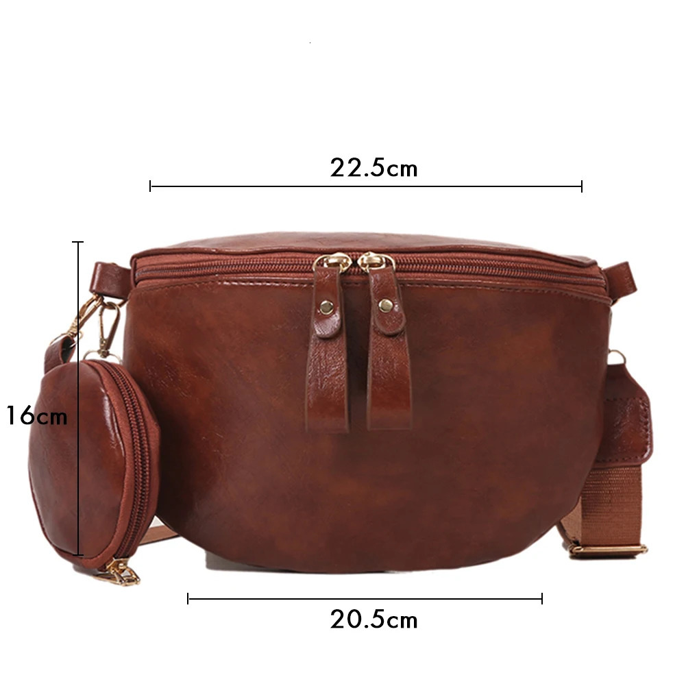 Crossbody Bag with Small Purse Sports Waist Packs PU Leather Portable Fashion Simple Adjustable Strap for Weekend Vacation 251023