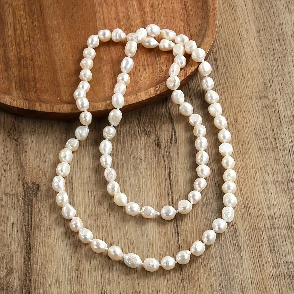 DAINASHI 89mm Baroque Natural Freshwater Pearl Necklaces for Women 86cm Long Sweater Necklaces Jewelry Gift Wholesale 251016