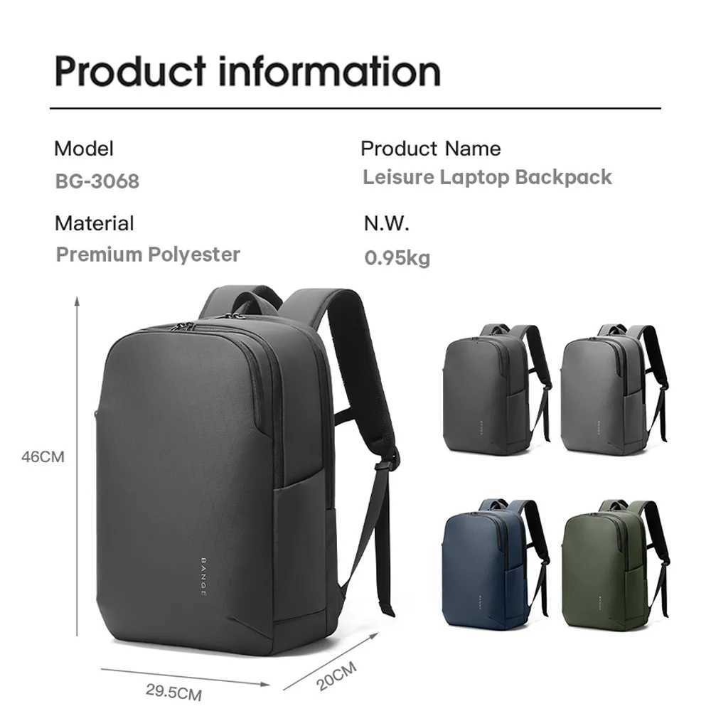 BANGE Simple Design MultiPocket Waterproof Business Trip Backpack Men School Bag 156 Inch Laptop Bagpacks for Male Back Pack W251025