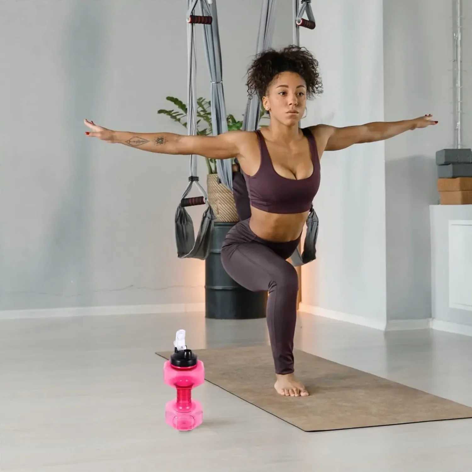 26L Large Capacity Dumbbell Sports Bottle Plastic Drinking Cup Leakproof Water Bottle Fitness Camping Cycling Water Bottle J251025