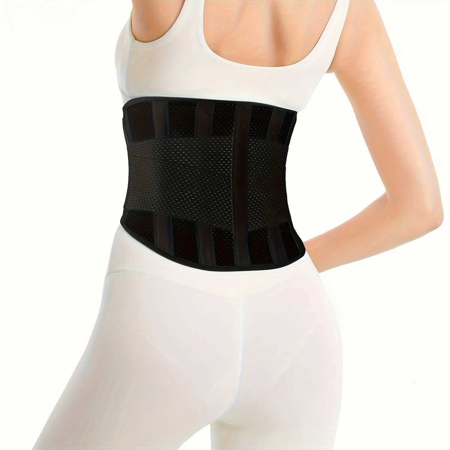 Breathable Mesh Back Support Brace with Steel Plates Adjustable Straps AntiSlip Lumbar Belt for Men and Women Y251025