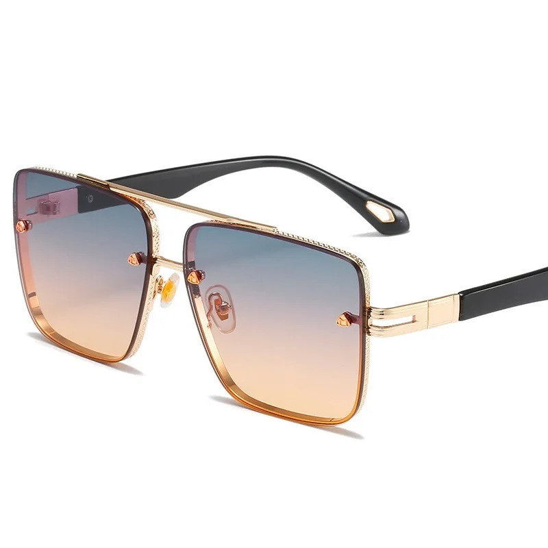 Mens Sunglasses Women Square Gradient Sun Glasses Double Bridge Oversized Female Shades Eyewear Antiglare UV400 251023