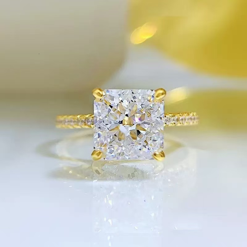 Flower Cut Moissanite Diamond Ring 100 Real 925 sterling silver Party Wedding band Rings for Women Bridal Engagement Jewelry