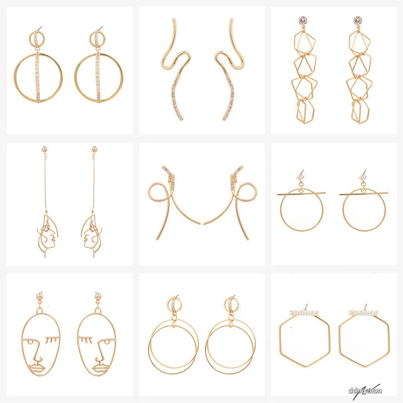Stylish Hoop Earrings: European & American Design, Geometric Copper Earrings With Zircon Inlay Ddmymon