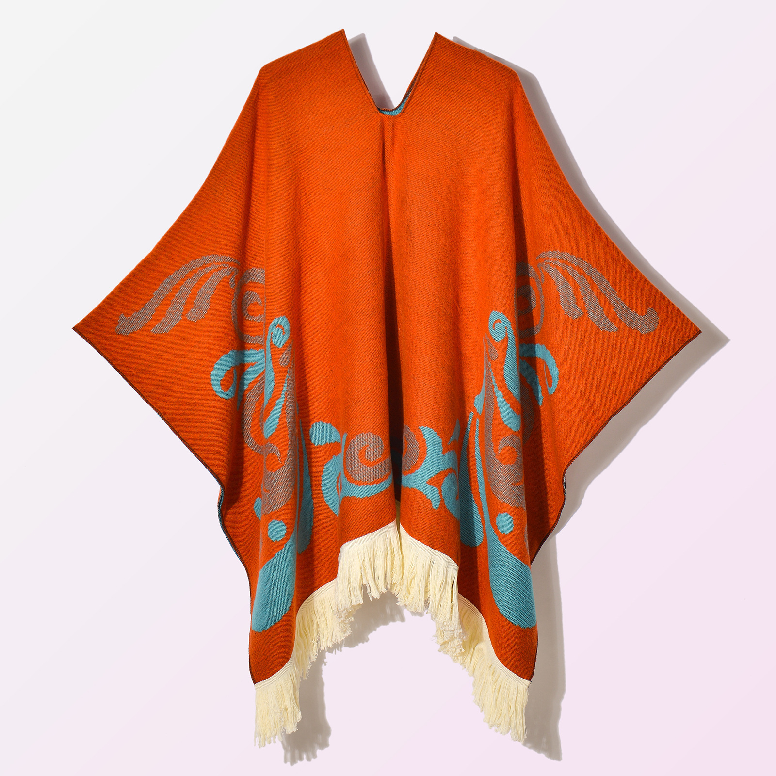 New Womens Pullover Tassel Patchwork Shawl Travel Photography National Style Outdoor Jacquard Decorative Warm Cape
