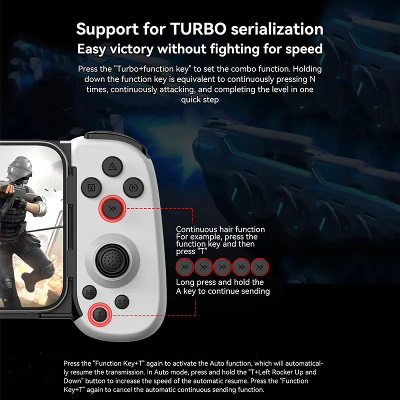 2025 Fashin new Gamepad Bluetooth Android Joystick for Mobile Phone D6 Control for Cell Phone Games Stretchable Video Game Controller