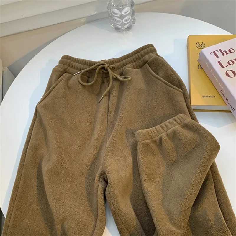 Fashion Polar Fleece Harem Pants Women Y2K Korean High Waist Thick Warm Sweatpants Female Streetwear Fleece Jogging TrousersT251025