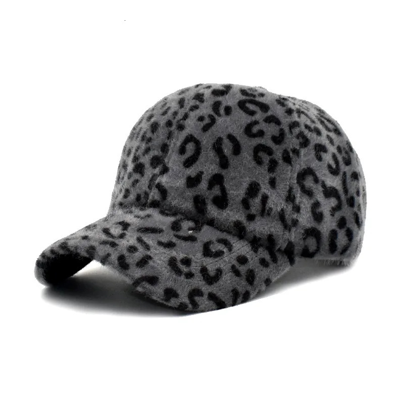 WomenS Plush Leopard Print Baseball CapAdjustable Lightweight Warm Hat for Fall and WinterSuitable for PartyEverydaySports 251023