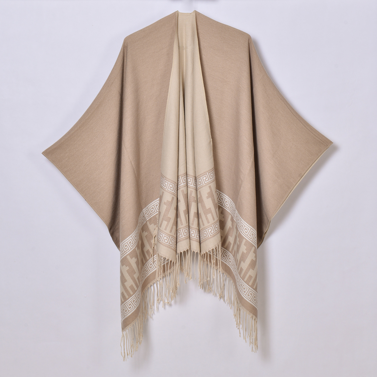 Autumn Winter Shawl New Womens Letter Dot Coat Tassel Jacquard Cape Cardigan